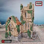 Bell Tower and Sept - Shadowfey Ruins 15mm 20mm 28mm 32mm 37mm Belltower Transept Wargaming Terrain D&D DnD - Only-Games