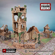 Bell Tower and Sept - Shadowfey Ruins 15mm 20mm 28mm 32mm 37mm Belltower Transept Wargaming Terrain D&D DnD - Only-Games