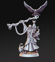 Human Wizard with Familiars and Staff  | 28mm Scale | 32mm Heroic | Minis - D&D,  Dungeons and Dragons- Figurine - Only-Games
