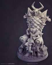 Vampire Lord Strahd on throne | 28mm, 32mm, 75mm Scale | Undead Dungeons and Dragons 5e Miniatures | Pathfinder | Figurine | DnD Mini | - Only-Games