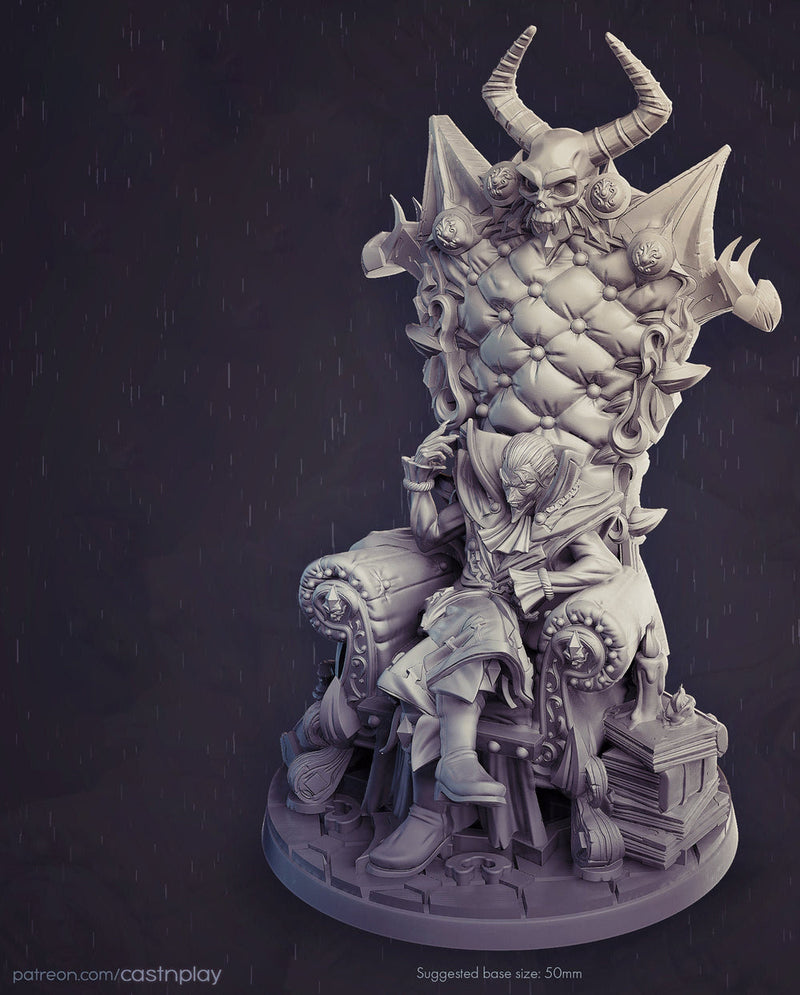 Vampire Lord Strahd on throne | 28mm, 32mm, 75mm Scale | Undead Dungeons and Dragons 5e Miniatures | Pathfinder | Figurine | DnD Mini | - Only-Games