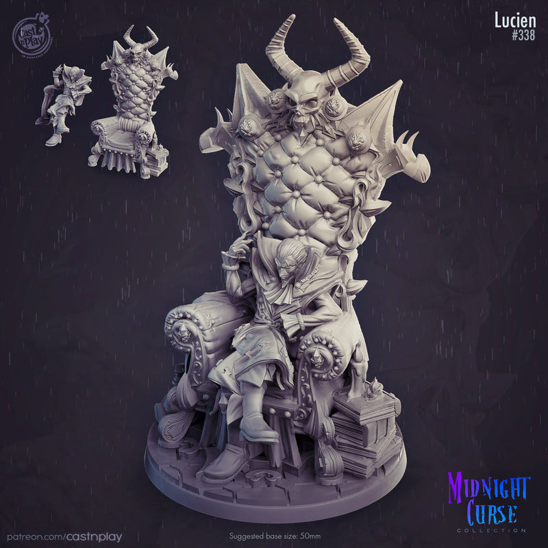 Vampire Lord Strahd on throne | 28mm, 32mm, 75mm Scale | Undead Dungeons and Dragons 5e Miniatures | Pathfinder | Figurine | DnD Mini | - Only-Games