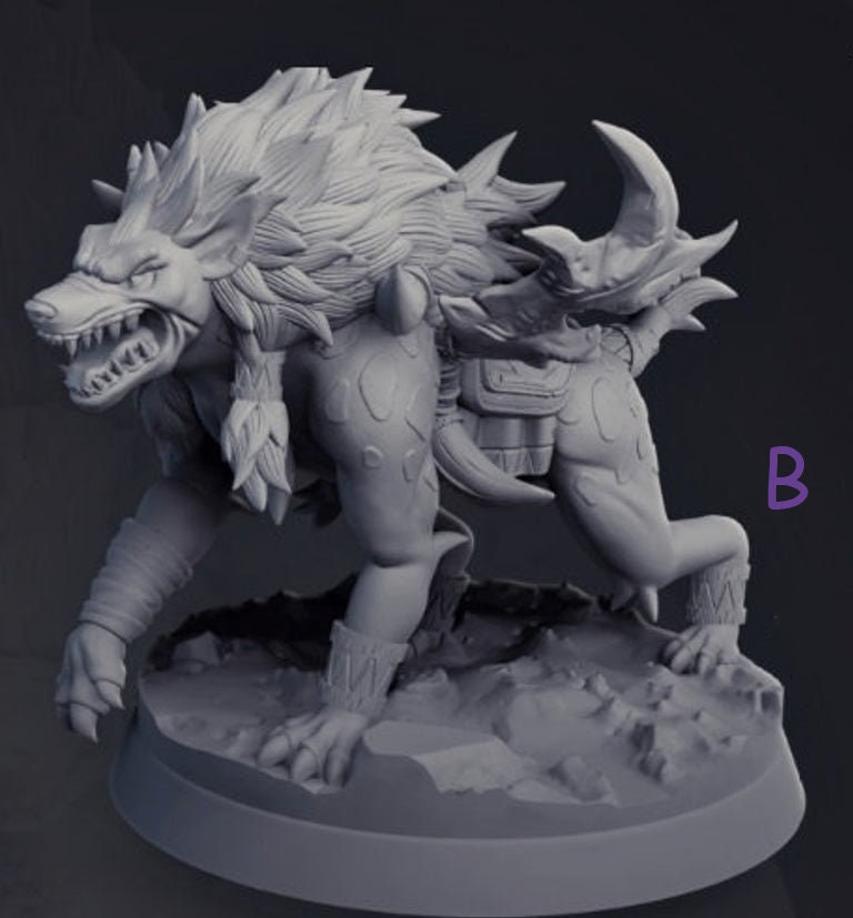 Hyenas - | 28mm and 32mm Scale | Animal Monster Miniature | Dungeons and Dragons | Pathfinder Miniatures | Figurine | DnD Wolf mini | - Only-Games