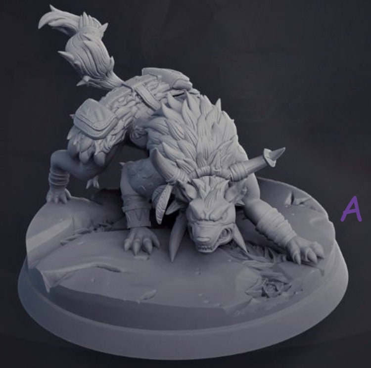 Hyenas - | 28mm and 32mm Scale | Animal Monster Miniature | Dungeons and Dragons | Pathfinder Miniatures | Figurine | DnD Wolf mini | - Only-Games
