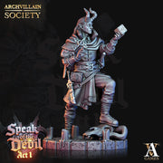Tiefling Warlock Miniature | 28mm, 32mm,54mm 75mm, 100mm Scales | Dungeons and Dragons | Pathfinder | Figure for Painting | - Only-Games