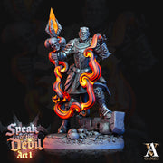 Hellfire Inquisitor Miniature | 28mm, 32mm, 75mm Scales | Archvillain Games|  Dungeons and Dragons | Pathfinder | Figure for Painting | - Only-Games
