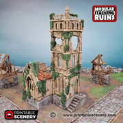 Bell Tower and Sept - Shadowfey Ruins 15mm 20mm 28mm 32mm 37mm Belltower Transept Wargaming Terrain D&D DnD - Only-Games