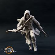Human Ranger Fighter with Bow and Arrows | Miniature | 28mm Scale | 32mm Scale | Pathfinder Figure | DnD | Human Ranger Figurine unpainted | - Only-Games
