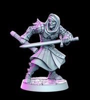 Human Rogue Assassin Classic JRPG 28mm,32mm,75mm Scale Miniature Unpainted resin Figurine D&D Tabletop Fantasy Miniature Gaming - Only-Games