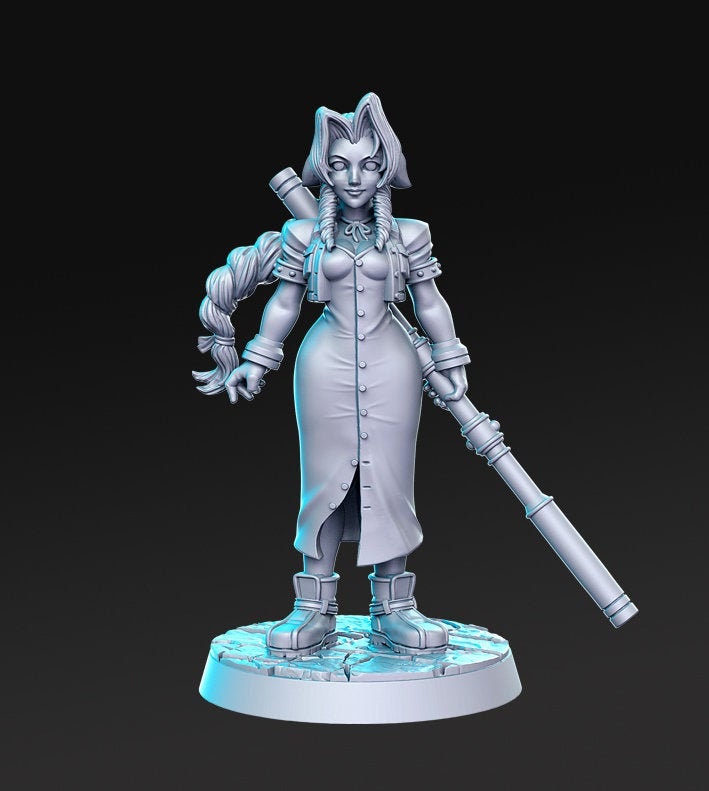 Female adventurer Eria JRPG | 28mm Scale | 32mm Scale Miniature | 75mm Scale Unpainted resin Figurine D&D Tabletop Fantasy Miniature Gaming - Only-Games