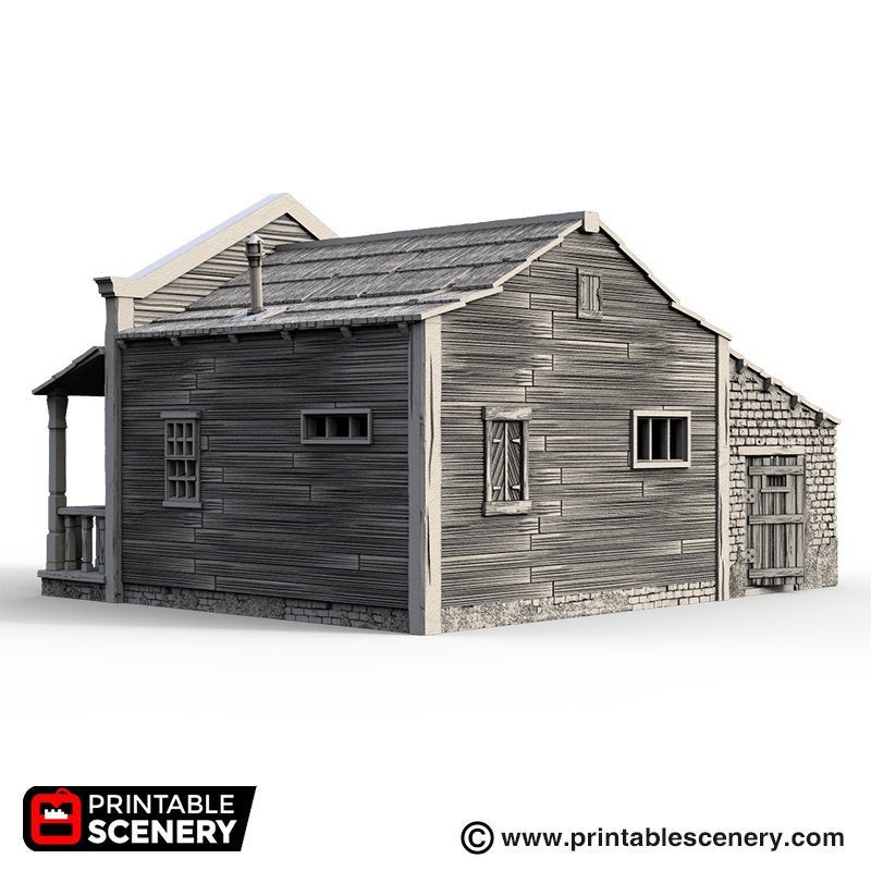 Sheriff's Office and Jail - Time Warp - Printable Scenery Wargaming Terrain Scatter Western D&D DnD Sherrif Sheriffs - Only-Games