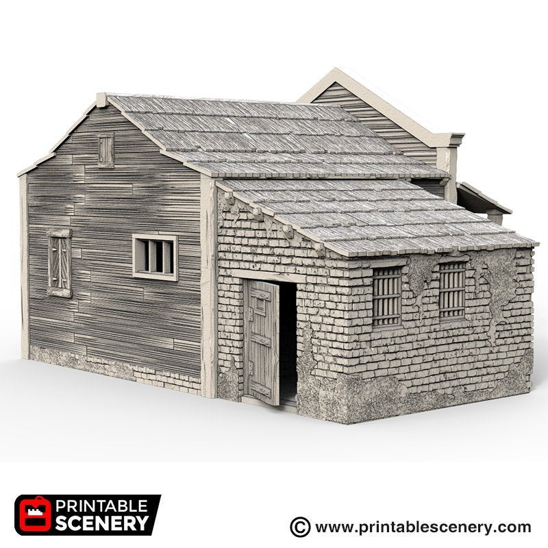 Sheriff's Office and Jail - Time Warp - Printable Scenery Wargaming Terrain Scatter Western D&D DnD Sherrif Sheriffs - Only-Games