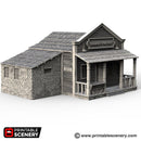 Sheriff's Office and Jail - Time Warp - Printable Scenery Wargaming Terrain Scatter Western D&D DnD Sherrif Sheriffs