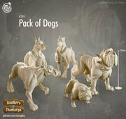 Pack of Dogs | 28mm,32mm, 75mm Scale | Ranger Animal NPC Miniature | Dungeons and Dragons | Pathfinder Miniatures | DnD dog mini | - Only-Games