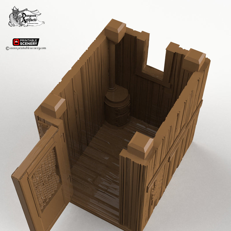 Cooking Shed - 15mm 28mm 32mm Time Warp Wargaming Terrain Scatter Western D&D DnD Shack Outhouse - Only-Games