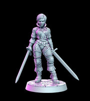 Female Swashbuckler Fighter Rogue Classic JRPG 28mm,32mm,75mm Scale Miniature Unpainted resin Figurine D&D Tabletop Fantasy Miniature Gaming - Only-Games