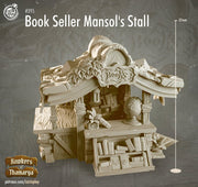 Book Seller Stall w/ NPC Dealer mini  | 28mm, 32mm| Dungeons and Dragons 5e Miniatures | Pathfinder | Figurine | DnD | - Only-Games