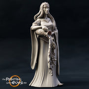 Fey Female Elf Queen  | 28mm Scale | 32mm Scale | 75mm Scale Pathfinder Figure | DnD | Elf miniature Figurine unpainted | - Only-Games