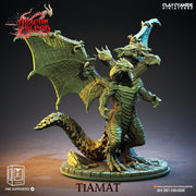 Tiamat 5 headed dragon God  | 130mm tall Resin Miniature | Dungeons and Dragons | Pathfinder Miniatures | DnD 5e | Figure Role Playing - Only-Games