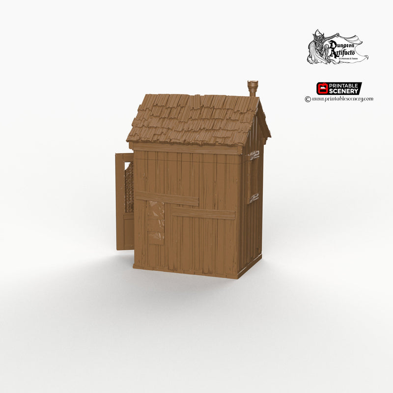 Cooking Shed - 15mm 28mm 32mm Time Warp Wargaming Terrain Scatter Western D&D DnD Shack Outhouse - Only-Games