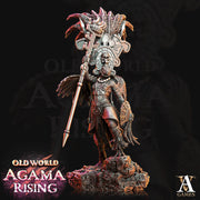Lizardfolk Lizardman Skink Starpriest | 32mm,75mm Scales | Dungeons and Dragons | Unpainted Figure | - Only-Games