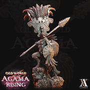 Lizardfolk Lizardman Skink Starpriest | 32mm,75mm Scales | Dungeons and Dragons | Unpainted Figure | - Only-Games