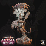 Lizardfolk Lizardman Skink Starpriest | 28mm, 32mm,75mm Scales | Dungeons and Dragons | Unpainted Figure | - Only-Games