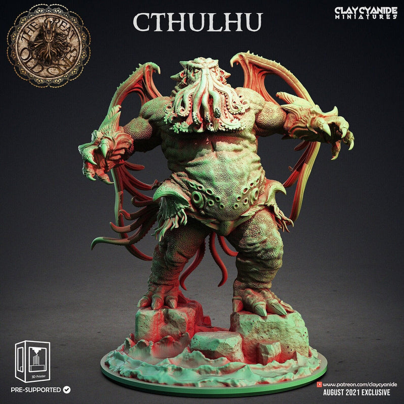 Cthulhu | The Great Old Ones|  HP Lovecraft Horror •120mm | Resin Miniature | Dungeons and Dragons |  DnD 5e | Figure Role Playing | - Only-Games