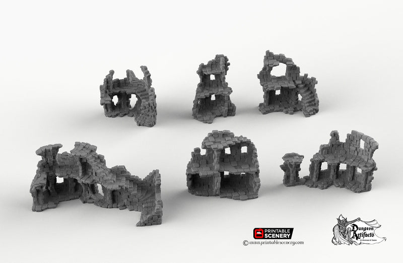 Hagglethorn Ancient Ruins - Hagglethorn Hollow - Printable Scenery 15mm 20mm 28mm 32mm Terrain D&D DnD - Only-Games