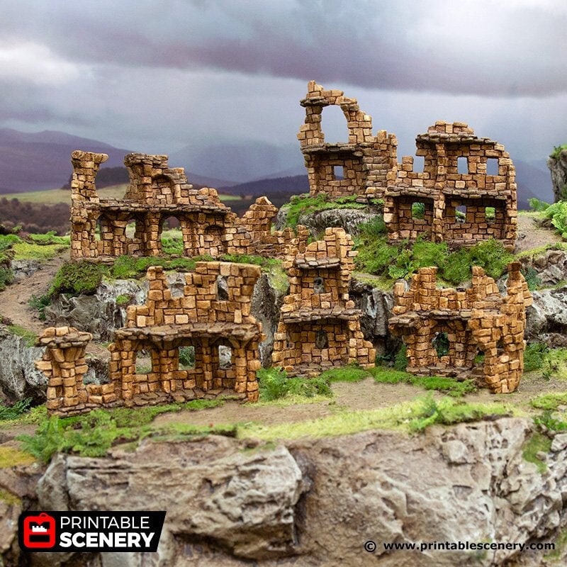 Hagglethorn Ancient Ruins - Hagglethorn Hollow - Printable Scenery 15mm 20mm 28mm 32mm Terrain D&D DnD - Only-Games