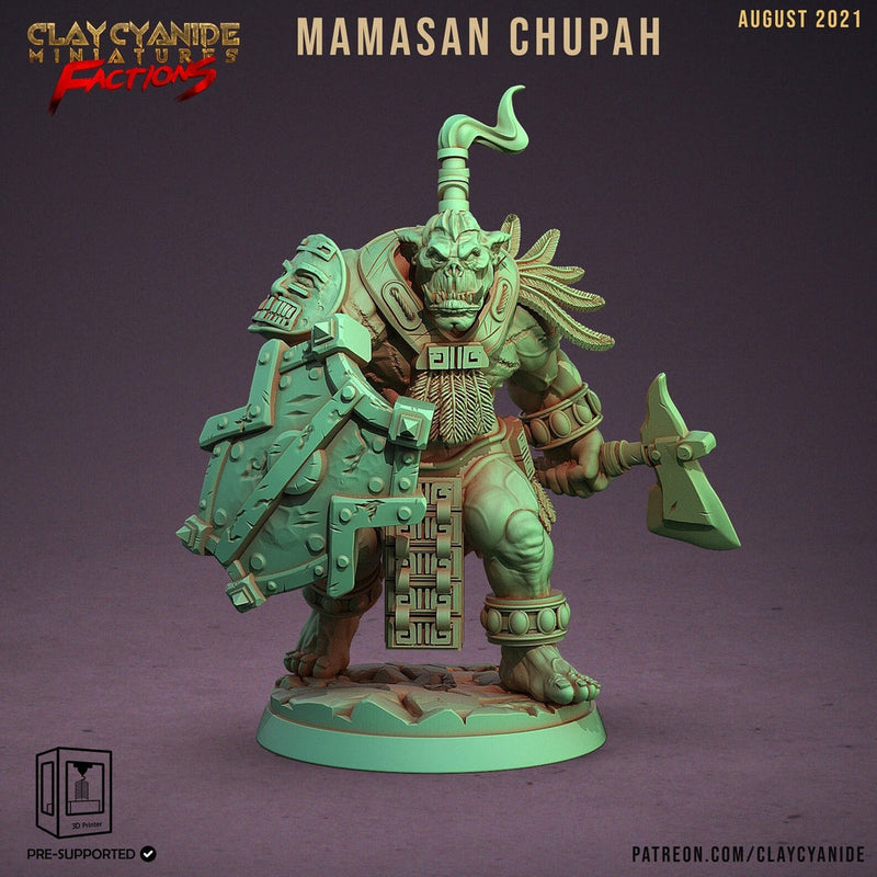 Orc Shield and Axe | Orc | 28mm, 32mm, 75mm Scale Resin Miniature | Dungeons and Dragons | Pathfinder | - Only-Games