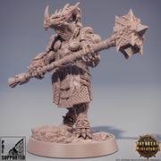 Dragonborn Paladin 2handed Maul model | 28mm, 32mm, 75mm Scale Resin Miniature | Dungeons and Dragons Miniatures | Pathfinder | - Only-Games