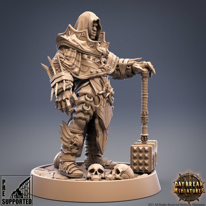 Vampire Knight Blood Oath w/ Great Hammer | 28mm, 32mm, 75mm Scale Resin Miniature | Dungeons and Dragons | Pathfinder | Strahd | - Only-Games