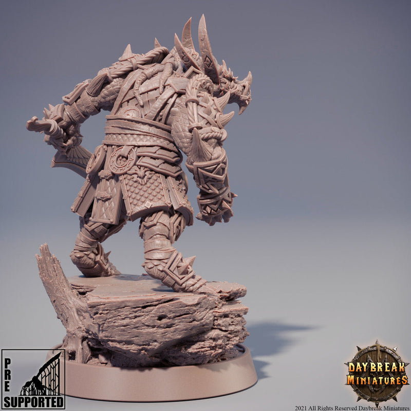 Dragonborn Fighter mini | 28mm, 32mm, 75mm Scale Resin Miniature | Dungeons and Dragons Miniatures | Pathfinder | - Only-Games