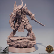 Dragonborn Fighter mini | 28mm, 32mm, 75mm Scale Resin Miniature | Dungeons and Dragons Miniatures | Pathfinder | - Only-Games