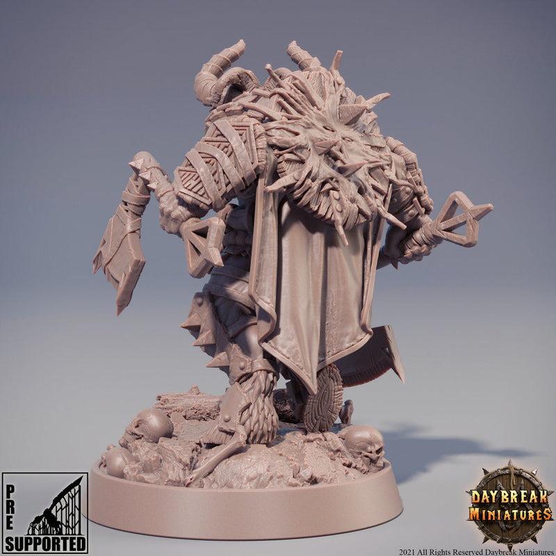 Beastman - Minotaur -Yakfolk  | 28mm, 32mm,54mm, 75mm, 100mm Scale Resin Miniature | Dungeons and Dragons Miniatures | Pathfinder | - Only-Games