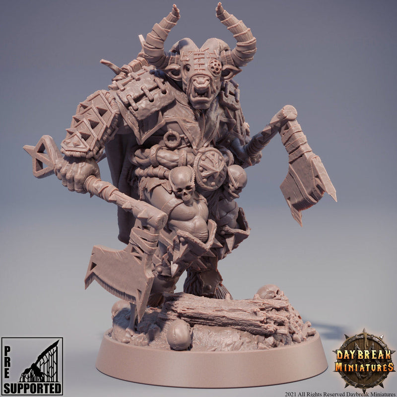 Beastman - Minotaur -Yakfolk  | 28mm, 32mm,54mm, 75mm, 100mm Scale Resin Miniature | Dungeons and Dragons Miniatures | Pathfinder | - Only-Games