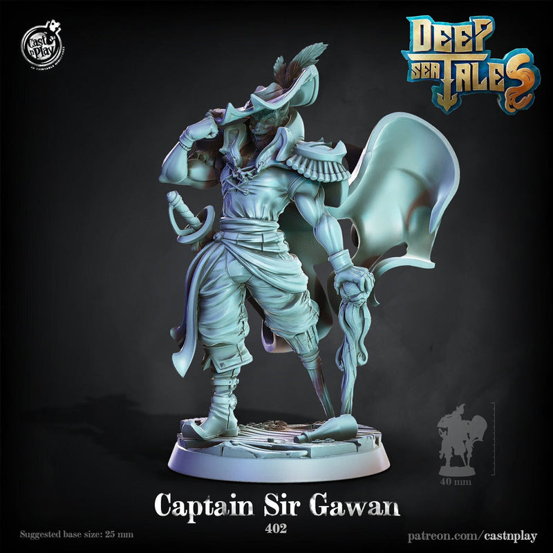 Swashbuckler Fighter Pirate Captain | 28mm, 32mm, 75mm Scale | Dungeons and Dragons 5e Miniatures | Pathfinder | Figurine | DnD Mini | Resin - Only-Games