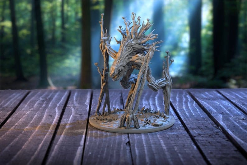 Twig Blight Treant Miniature | 100mm tall | 28mm/32mm scale |  | Dungeons and Dragons | Pathfinder | Clay Cyanide | - Only-Games