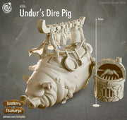 Undur's Dire Pig Grill w/ NPC Orc Chef mini  | 28mm, 32mm, 75mm Scale | Dungeons and Dragons 5e Miniatures | Pathfinder | Figurine | DnD | - Only-Games