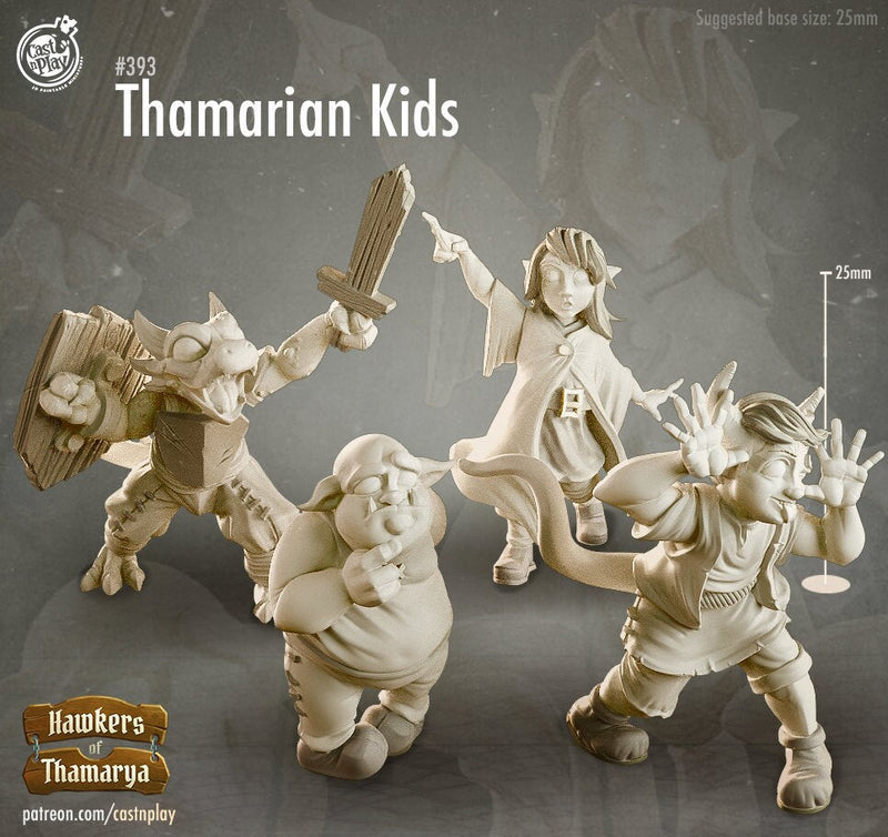 Orphan Kids various Races | 28mm,32mm, 75mm Scale | NPC Miniature | Dungeons and Dragons | Pathfinder Miniatures | DnD NPC mini | - Only-Games