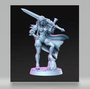Pinup ELF Fighter Zeera | 28mm Scale | 32mm Scale Miniature - Minis - D&D -  RN Estudio - Only-Games