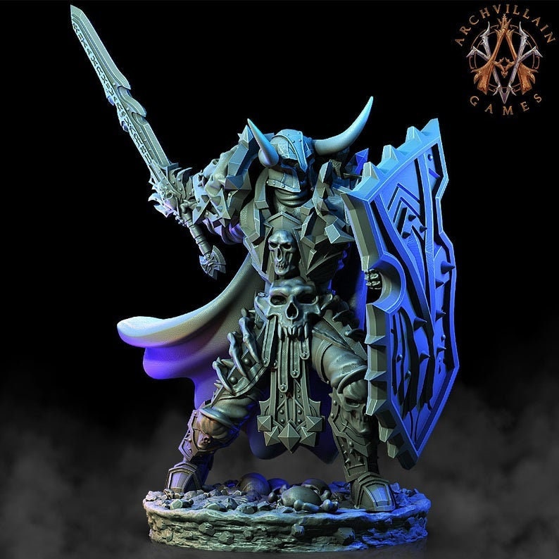 Oathbreaker Paladin Chaos Knight Unpainted Miniature | 28mm, 32mm Scales | Dungeons and Dragons | Pathfinder | - Only-Games