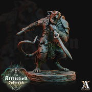 Wererat in Heavy Armor  Mace and Shield | Resin Miniature | D and D|28mm,32mm,54mm/75mm /100mm Scales | Pathfinder ratfolk | D&D 5e | - Only-Games