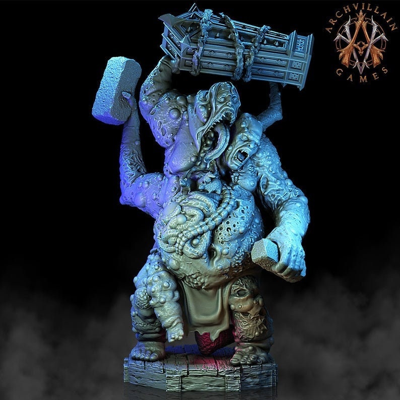 Grotesque Abomination Demon (3 sizes) | 90mm tall | 28mm scale | 32mm scale | Daemon Miniature Proxy | Dungeons and Dragons | - Only-Games