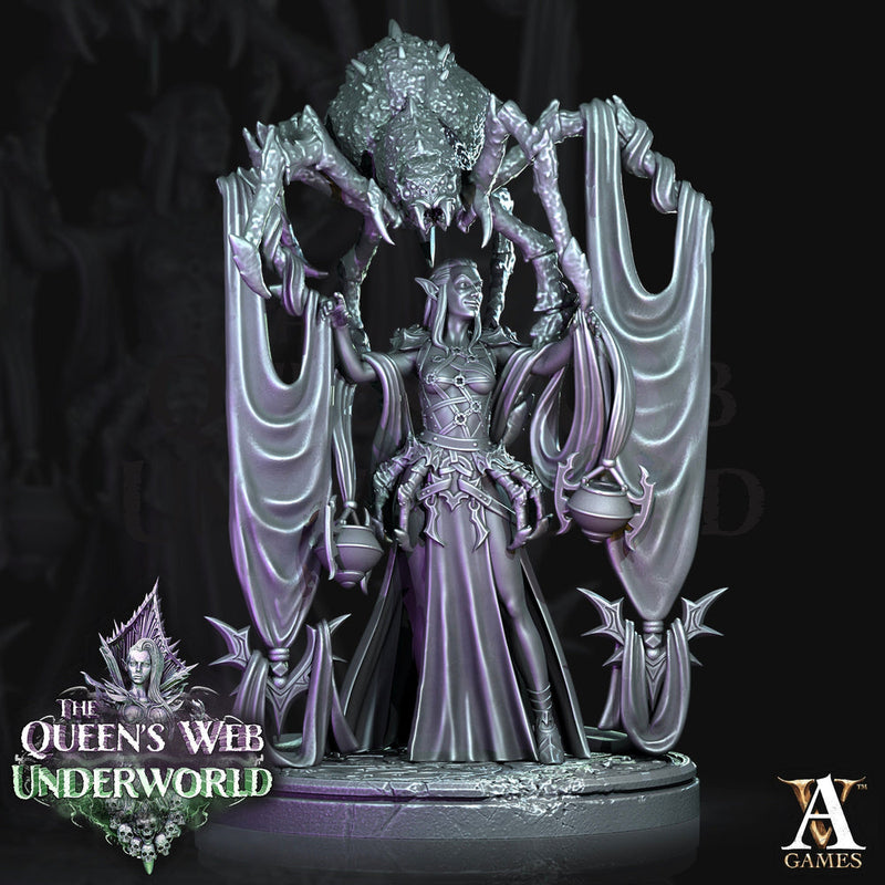 Drow High Priestess of Loth -Dark Elf Female Cleric |28mm,32mm, 54mm,75mm,100mm Scales|DnD Miniature|Dungeons n Dragons | Baenere | Sexy Elf - Only-Games