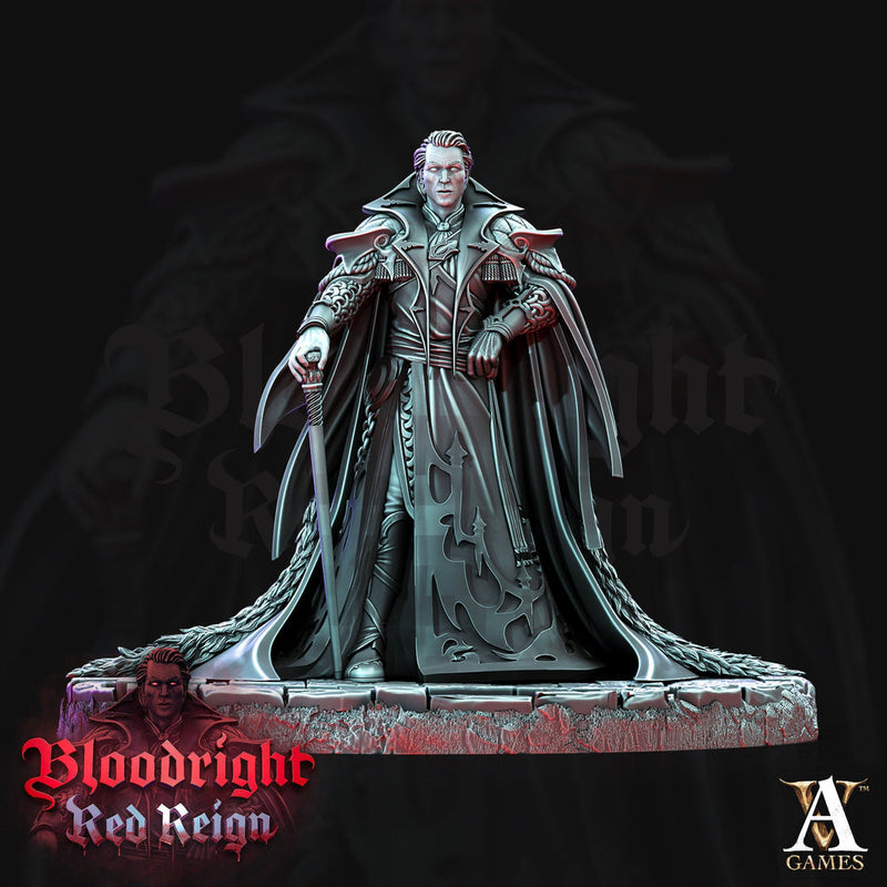Vampire Lord Strahd Standing | 28mm, 32mm, 75mm Scale | Undead Dungeons and Dragons 5e Miniatures | Pathfinder | Figurine | DnD Mini | - Only-Games