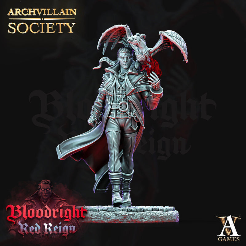 Human Male Sorcerer Warlock with pseudodragon Familiar |28mm,32mm,75mm Scales, 100mmTall| Dungeons and Dragons | Pathfinder | Battle Wizard - Only-Games