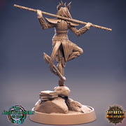 Female Tiefling Monk | 28mm, 32mm, 54mm, 75mm, 100mm Scale Resin Miniature | Dungeons and Dragons | Pathfinder | - Only-Games