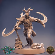 Tiefling Fighter Battle Master Two-weapon Style | 28mm, 32mm, 75mm Scale Resin Miniature | Dungeons and Dragons | Pathfinder | - Only-Games
